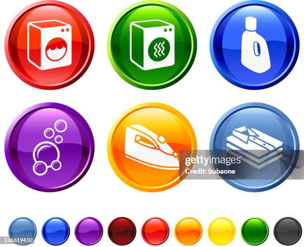laundry royalty free vector icon set - washer and dryer stock illustrations