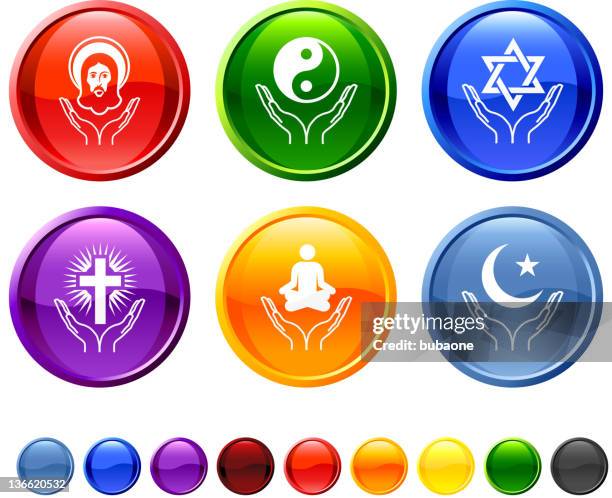 world religions royalty free vector icon set - lifting spirits stock illustrations