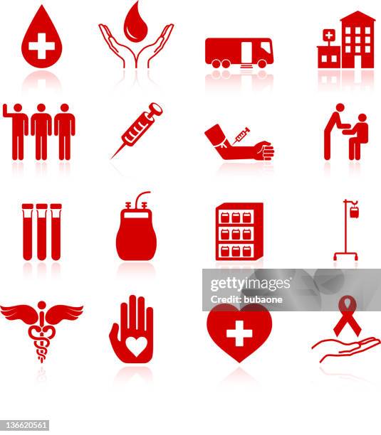 ilustrações de stock, clip art, desenhos animados e ícones de doação de sangue vector conjunto de ícones royalty free - blood bag stock illustrations