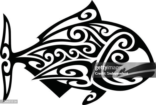 tribal ulua - wahoo vector stock illustrations