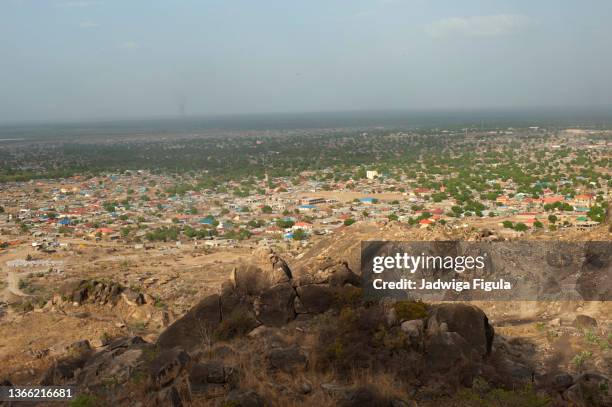 city of juba in south sudan. view from jebel mountain. - juba stock-fotos und bilder