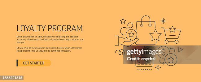 Loyalty Program Related Web Banner Line Style. Modern Design Vector Illustration for Web Banner, Website Header etc. stock illustration Loyalty Program Related Web Banner Line Style. Modern Design Vector Illustration for Web Banner, Website Header etc. stock illustration