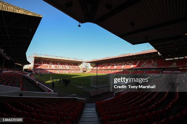 General view inside the stadium prior to the Sky Bet Championship match between Nottingham Forest and Derby County at City Ground on January 22, 2022...