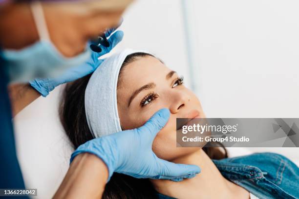 facial aesthetics surgery treatment - beauty spa stock pictures, royalty-free photos & images