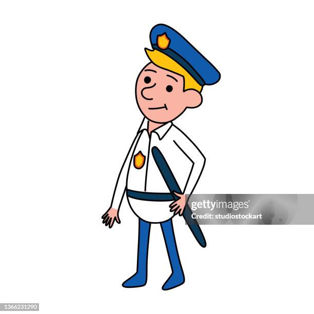 police character - cartoon police officer stock illustrations