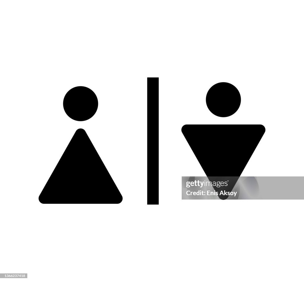 WC door plate. Men and women sign for restroom.