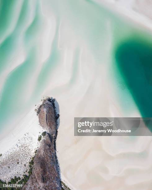 aerial view of balandra bay - isla espiritu santo stock pictures, royalty-free photos & images