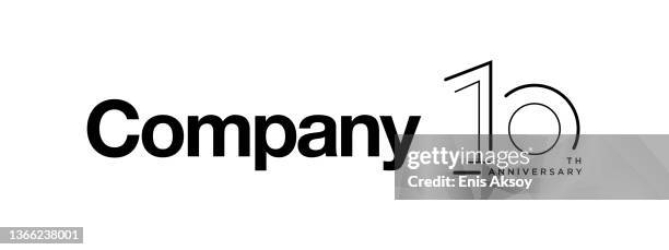 10th anniversary logotype design - 10th anniversary stock illustrations