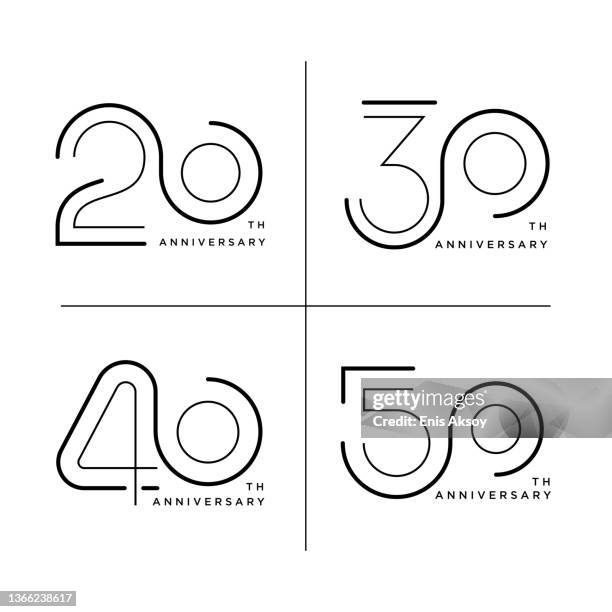 stockillustraties, clipart, cartoons en iconen met anniversary logotype design - 40 jarig jubileum