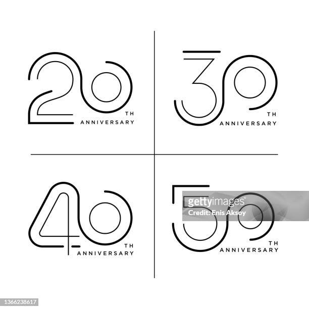 ilustrações de stock, clip art, desenhos animados e ícones de anniversary logotype design - number 40