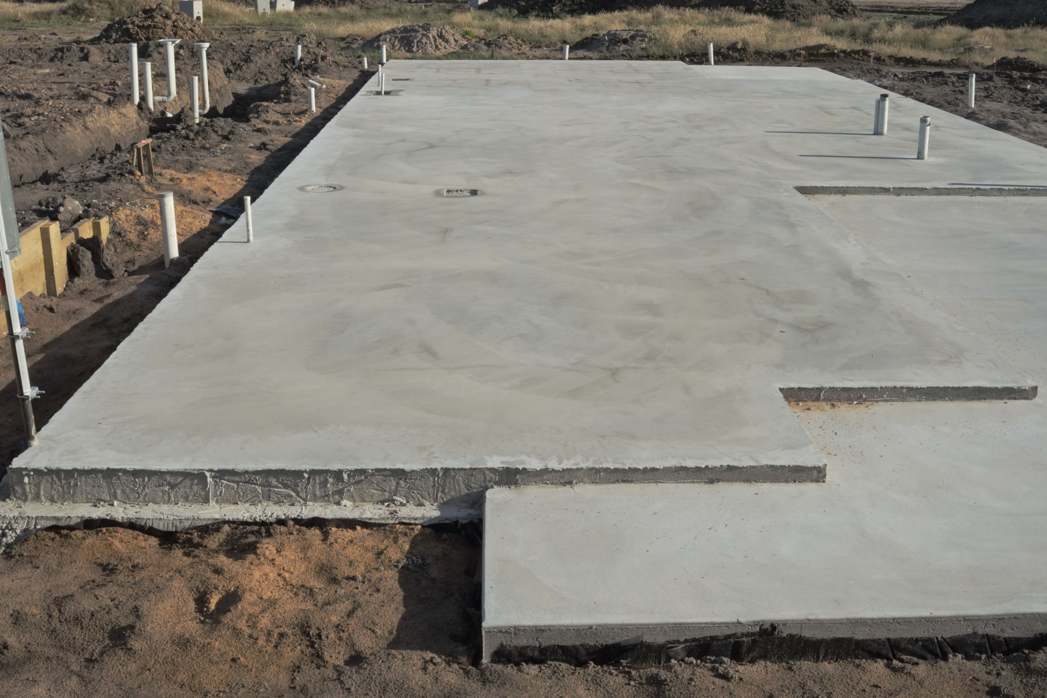 Slabs of concrete foundation for a building Slabs of concrete foundation for a building