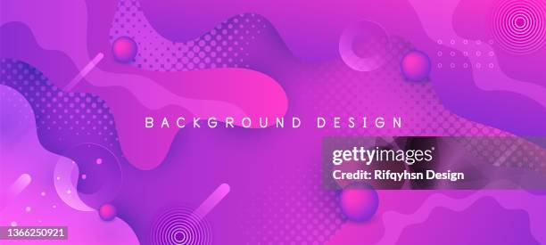abstract blue and pink gradient fluid wave background with geometric shape. modern futuristic background. can be use for landing page, book covers, brochures, flyers, magazines, any brandings, banners, headers, presentations, and wallpaper backgrounds - water bubbles on black stock illustrations