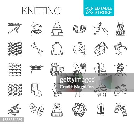 Stricksymbole Setzen Bearbeitbarer Strich Stricksymbole Setzen Bearbeitbarer Strich