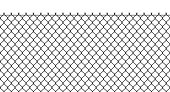 Chain link fence. Flat vector illustration isolated on white