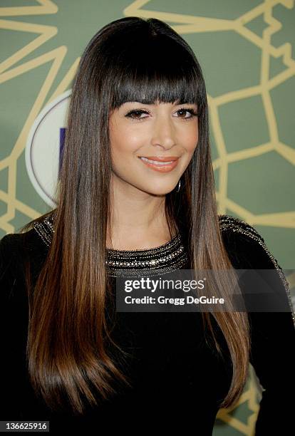 Actress Hannah Simone arrives at the 2012 FOX TCA All-Star Party at Castle Green on January 8, 2012 in Pasadena, California.