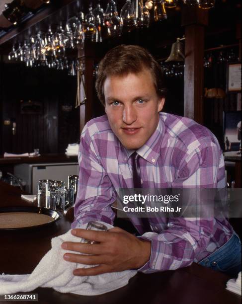 Woody Harrelson on the 'Cheers' film stage in photo taken March 17, 1986 in Los Angeles, California.