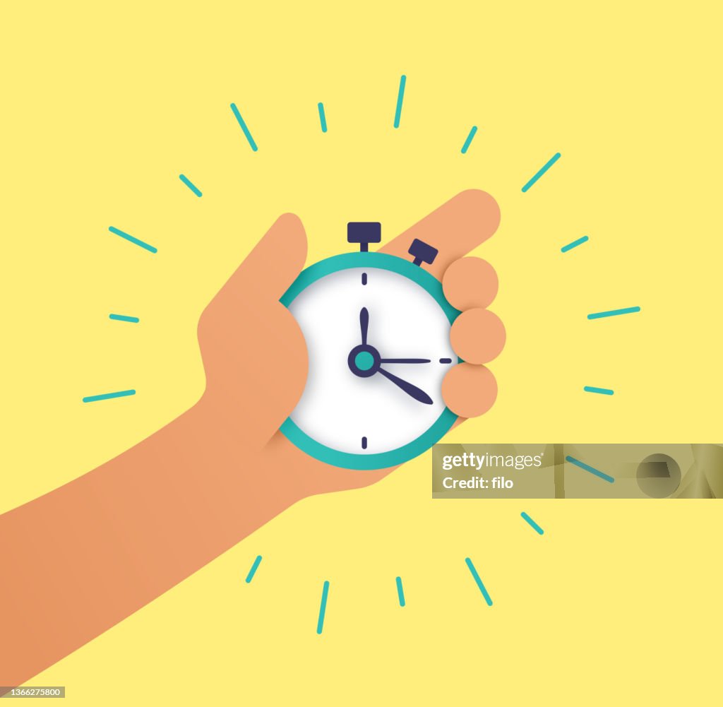 Velocidade do temporizador do cronômetro sendo segurado pela mão de uma pessoa