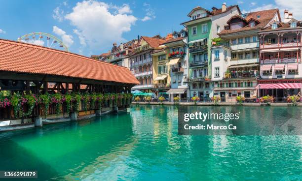 cityscape of the old town of thun - bern stock pictures, royalty-free photos & images