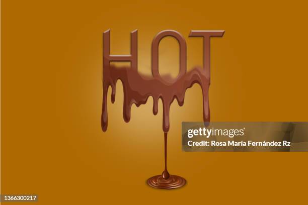 hot in  melting chocolate text effect. background banners. - chocolate derretido stock pictures, royalty-free photos & images