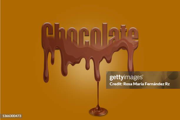 chocolate in  melting chocolate text effect. background banners. - chocolate derretido stock pictures, royalty-free photos & images