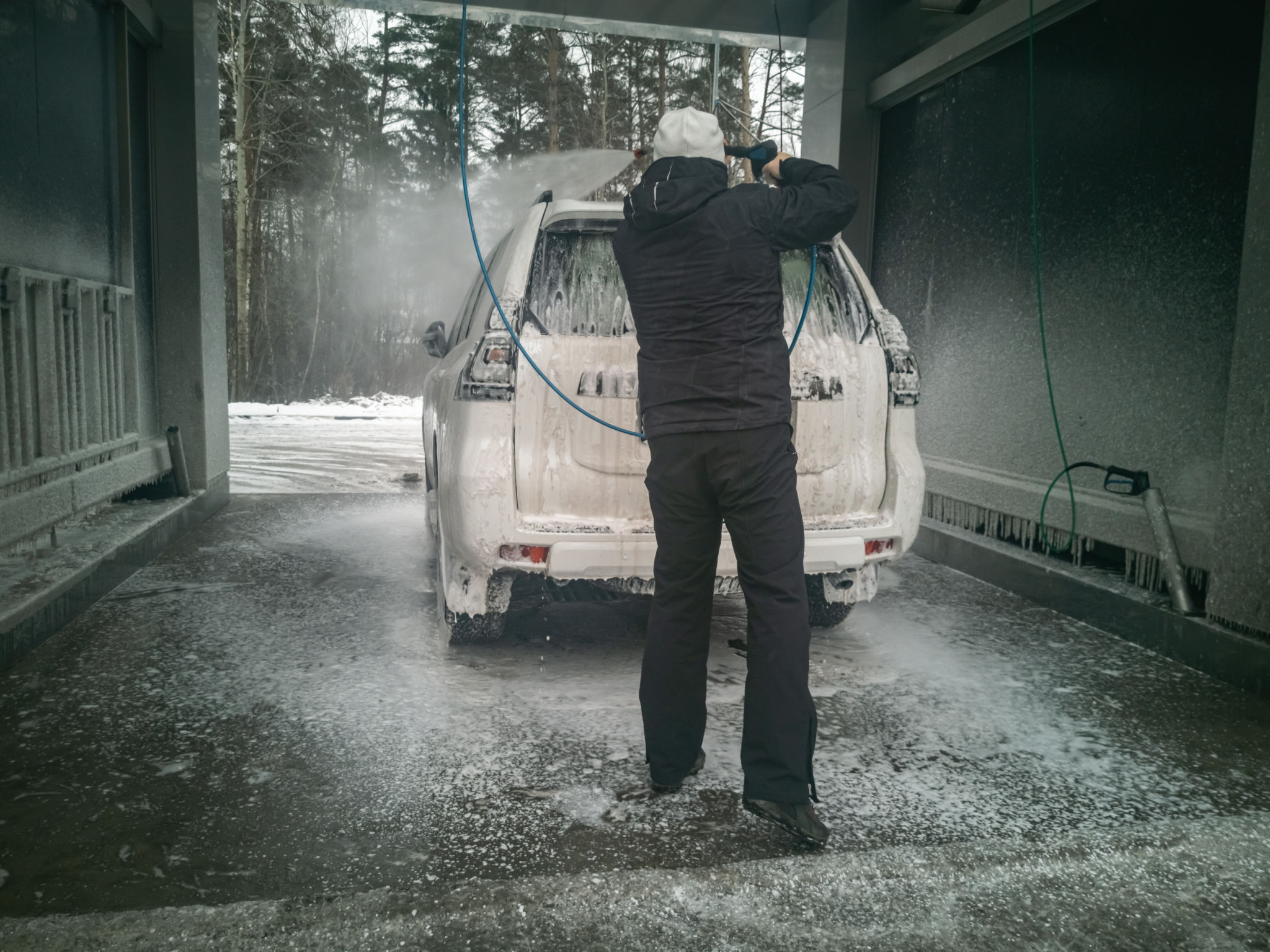 car washing winter