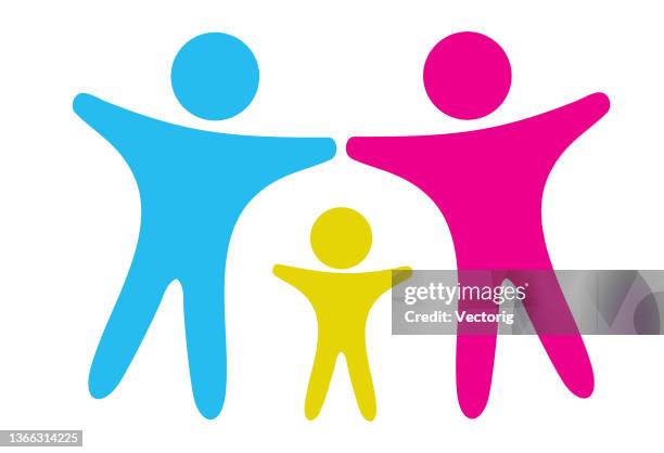 family design element - three people stock illustrations