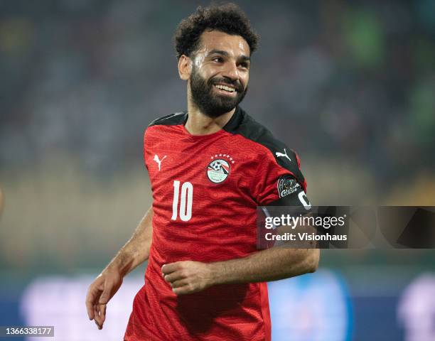 Mohamed Salah of Egypt during the Group D Africa Cup of Nations 2021 football match between Egypt and Sudan at Stade Ahmadou Ahidjo in Yaounde on...