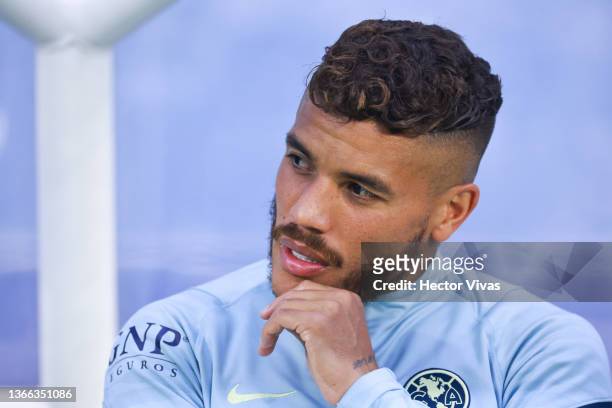 Jonathan Dos Santos of America looks on prior the 3rd round match between America and Atlas as part of the Torneo Grita Mexico C22 Liga MX at Azteca...