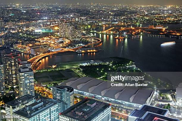 skyline of yokohama - japan yokohama kanagawa cityscape aerial view stock pictures, royalty-free photos & images