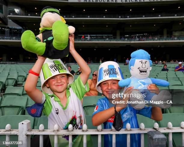 Fans are pictured during the Men's Big Bash League match between the Sydney Thunder and the Adelaide Strikers at Melbourne Cricket Ground, on January...