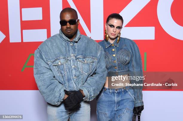 Ye and Julia Fox attend the Kenzo Fall/Winter 2022/2023 show as part of Paris Fashion Week on January 23, 2022 in Paris, France.