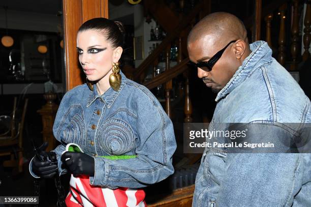 Ye and Julia Fox attend the Kenzo Fall/Winter 2022/2023 show as part of Paris Fashion Week on January 23, 2022 in Paris, France.