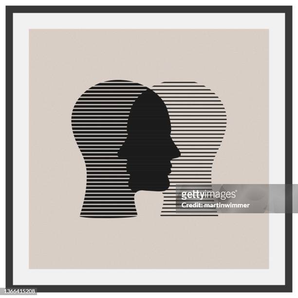 stockillustraties, clipart, cartoons en iconen met head of emotions concept - silhouet man