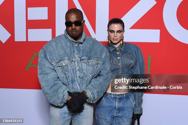 Ye and Julia Fox attend the Kenzo Fall/Winter 2022/2023 show as part of Paris Fashion Week on January 23, 2022 in Paris, France.