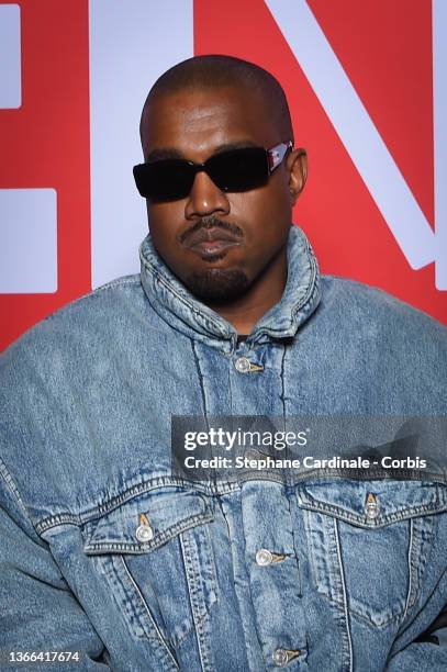 Ye attends the Kenzo Fall/Winter 2022/2023 show as part of Paris Fashion Week on January 23, 2022 in Paris, France.