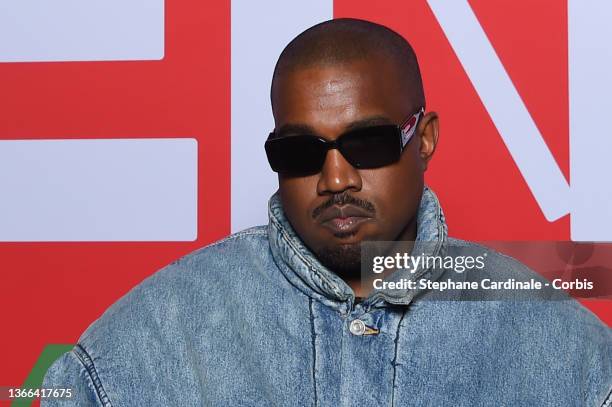 Ye attends the Kenzo Fall/Winter 2022/2023 show as part of Paris Fashion Week on January 23, 2022 in Paris, France.