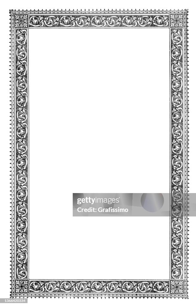 Art nouveau frame design element for decoration drawing 1896