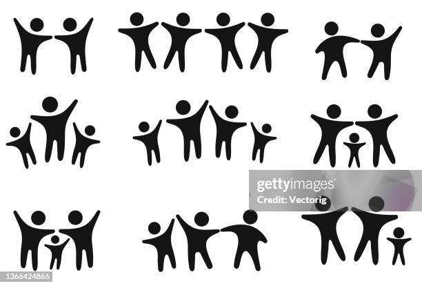 family design element - different generations working together stock illustrations