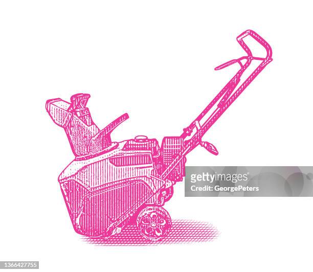 snowblower cut out on white background - snow shovel stock illustrations