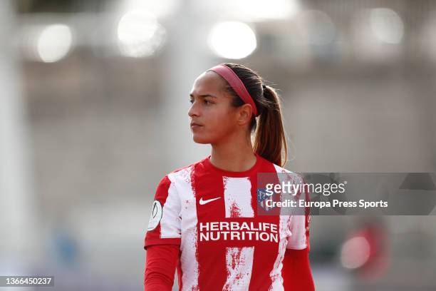 Deyna Castellanos of Atletico de Madrid looks on during the Spanish Women Supercup, Final, football match played between FC Barcelona and Atletico de...