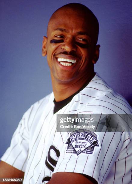 Julio Franco of the Chicago White Sox looks on during an MLB game at Comiskey Park in Chicago, Illinois during the 1994 season.