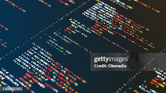 Abstract Program Code On The Digital Display High-Res Stock Photo ...