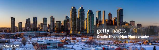 calgary core downtown, alberta, canada. - downtown calgary stock pictures, royalty-free photos & images