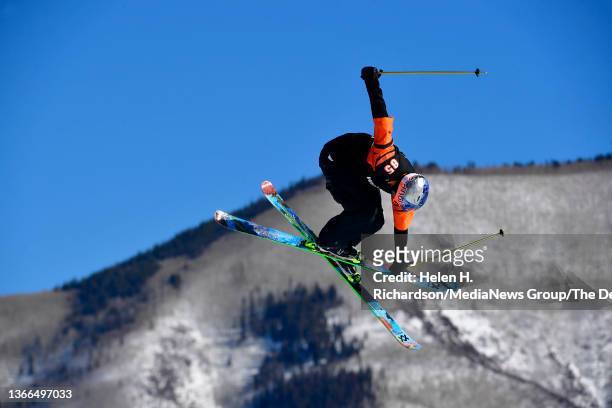 Nick Goepper, of Lawrenceburg, IN, competes in the Men's Ski Slopestyle finals at Buttermilk Mountain for the X Games on January 23, 2022 in Aspen,...