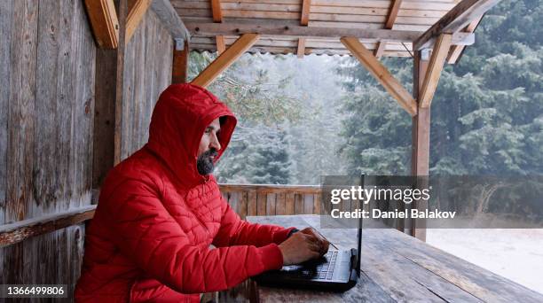 day in the life of forest ecologist. sustainability and ecosystem care. - makeshift shelter stock pictures, royalty-free photos & images