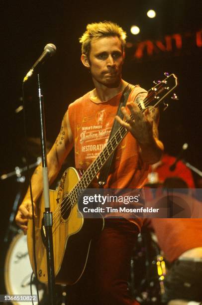 Mike Dirnt of Green Day performs during Neil Young's Annual Bridge School benefit at Shoreline Amphitheatre on October 31, 1999 in Mountain View,...