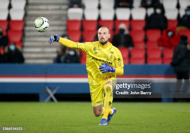 Goalkeeper of Reims Predrag Rajkovic during the Ligue 1 Uber Eats match between Paris Saint-Germain and Stade de Reims at Parc des Princes stadium on...