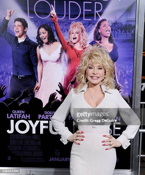 Actress/Singer Dolly Parton arrives at the "Joyful Noise" Los Angeles Premiere at Grauman's Chinese Theatre on January 9, 2012 in Hollywood,...