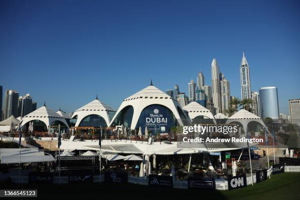 General view of the clubhouse during previews prior to the Slync.io Dubai Desert Classic at Emirates Golf Club on January 24, 2022 in Dubai, United...