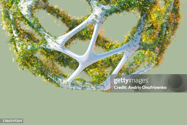 futuristic organic sphere. - nanotechnologie stock-fotos und bilder